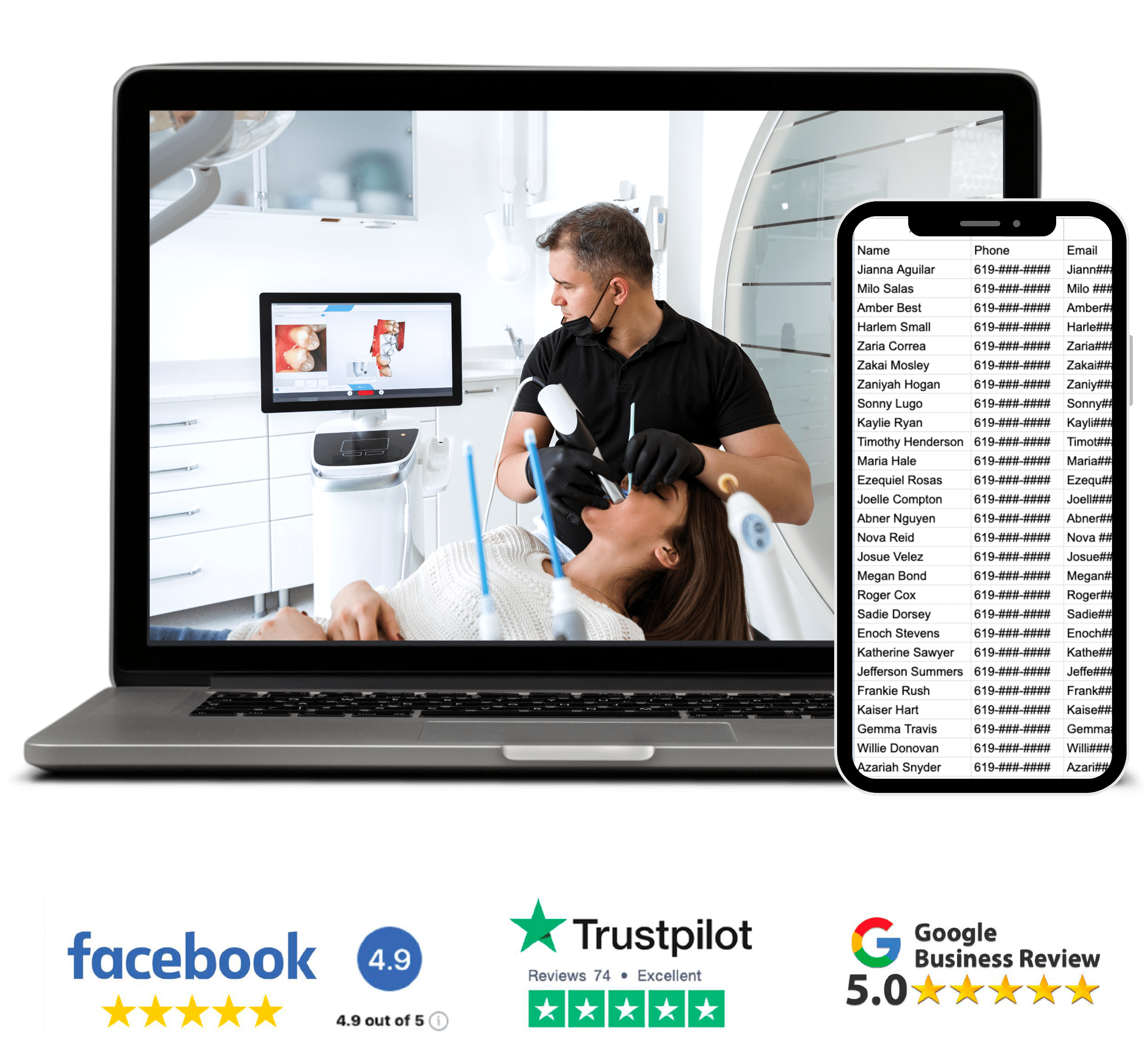 Dentist scanning patients teeth with a CEREC scanner